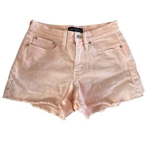 J. Crew High Rise Cutoff Shorts Womens Size 25 Coral Pink Jorts Denim 90s Beach‎